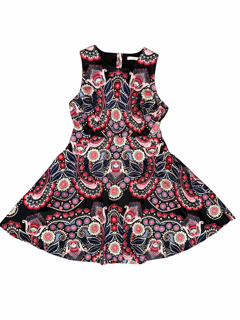 NWT Ricki’s Open Back Cutout Floral Sleeveless Fit &Flare 100% Cotton Mini Dress